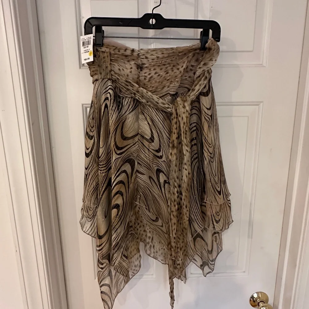 Elegant Brown and gold glittery Patterned Women's Skirt - Picture 1 of 5